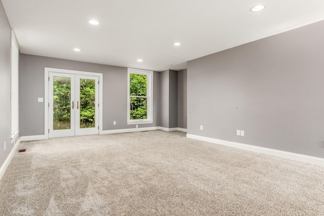 6900 Waterloo Rd NW, Canal Winchester, OH 43110 - empty room featuring recessed lighting, carpet floors, and french doors