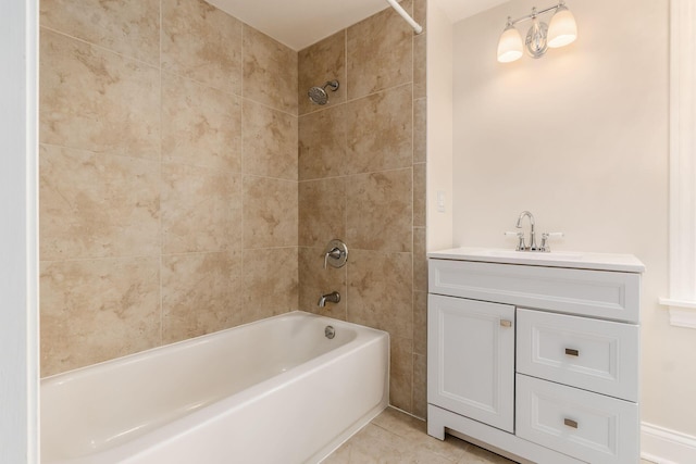 6900 Waterloo Rd NW, Canal Winchester, OH 43110 - full bath featuring shower / bath combination, vanity, and tile patterned flooring