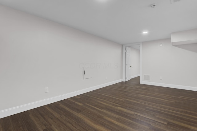 2217 Grasmere Ave, Columbus, OH 43211 - finished below grade area featuring baseboards, dark wood-style flooring, and recessed lighting