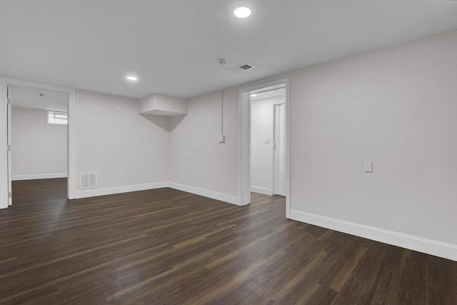 2217 Grasmere Ave, Columbus, OH 43211 - finished below grade area featuring baseboards, dark wood-style floors, and recessed lighting