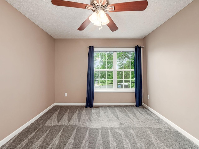 7034 Kellogg Dr, Powell, OH 43065 - carpeted empty room with a ceiling fan, a textured ceiling, and baseboards