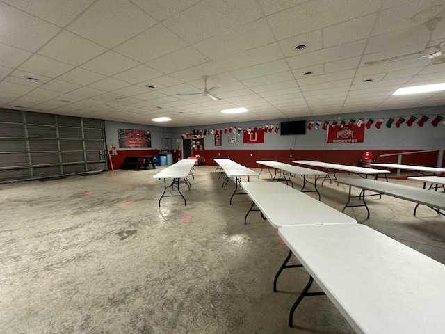 14572 Hock Hocking Rd, Logan, OH 43138 - recreation room featuring concrete flooring and a drop ceiling
