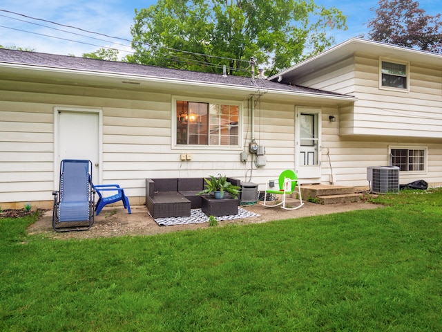 334 Wittenberg St, Columbus, OH 43230 - back of house with central AC, a yard, and an outdoor hangout area