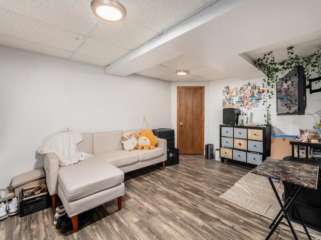 334 Wittenberg St, Columbus, OH 43230 - living area featuring wood finished floors and a paneled ceiling
