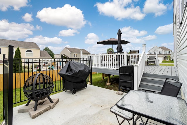 1333 Andy Way, Pataskala, OH 43062 - view of patio / terrace featuring a residential view, grilling area, and a deck