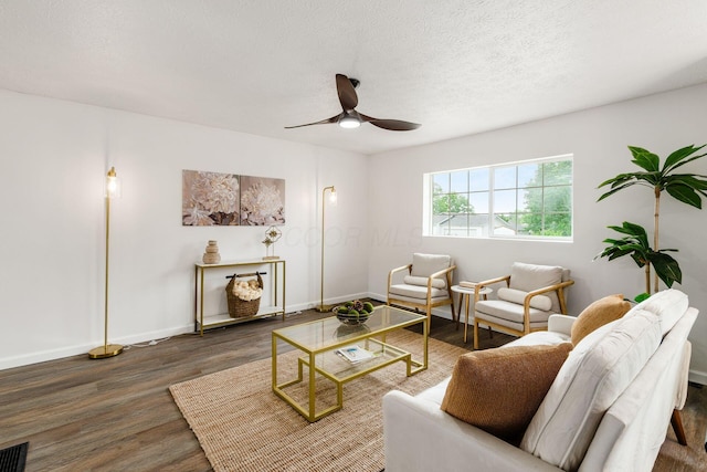 3944 Ardath Rd, Columbus, OH 43228 - living area with ceiling fan, wood finished floors, and baseboards