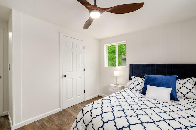 3944 Ardath Rd, Columbus, OH 43228 - bedroom featuring wood finished floors, baseboards, and a ceiling fan