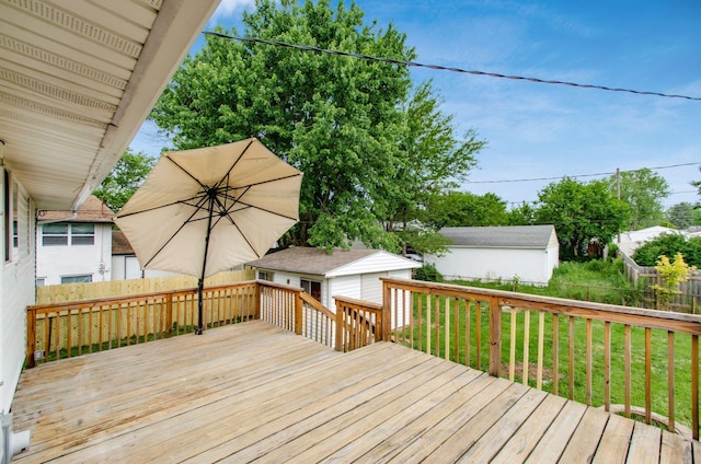 3944 Ardath Rd, Columbus, OH 43228 - wooden terrace featuring an outdoor structure