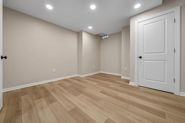 137 E Torrence Rd, Columbus, OH 43214 - finished basement with light wood finished floors, baseboards, and recessed lighting