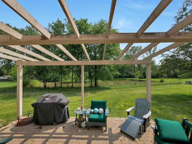 6048 Trent Ct, Lewis Center, OH 43035 - view of patio / terrace with a pergola, grilling area, and view of scattered trees