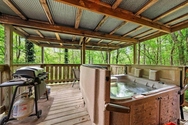 26975 Chapel Ridge Rd, South Bloomingville, OH 43152 - deck with a hot tub and a grill