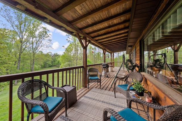26975 Chapel Ridge Rd, South Bloomingville, OH 43152 - wooden deck with a yard