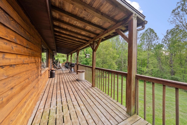 26975 Chapel Ridge Rd, South Bloomingville, OH 43152 - deck featuring a lawn