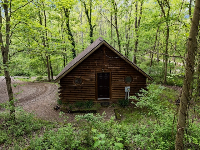 26975 Chapel Ridge Rd, South Bloomingville, OH 43152 - view of outdoor structure with a forest view