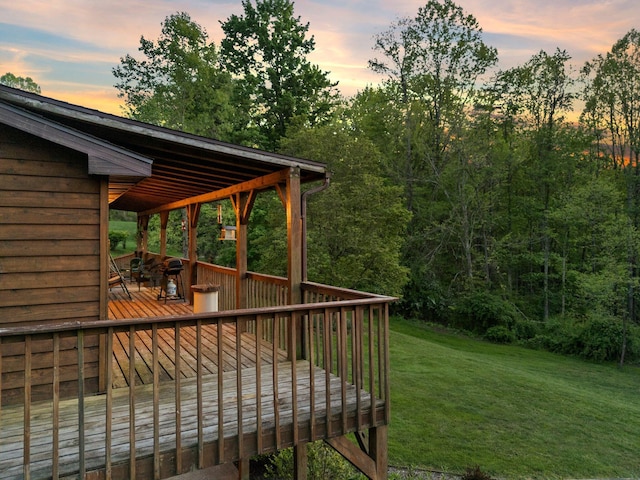 26975 Chapel Ridge Rd, South Bloomingville, OH 43152 - deck at dusk featuring a yard