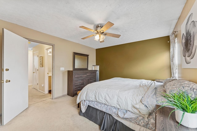 6389 Riverstone Dr, Columbus, OH 43228 - bedroom featuring light colored carpet, a textured ceiling, and a ceiling fan