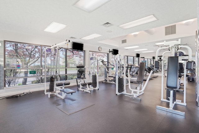 4655 Parrau Dr Unit 66A, Columbus, OH 43228 - exercise room with a textured ceiling