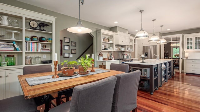 122 Boulder Ct, Granville, OH 43023 - dining room with dark wood-style floors and recessed lighting