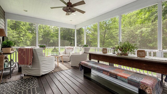 122 Boulder Ct, Granville, OH 43023 - sunroom / solarium featuring ceiling fan and plenty of natural light