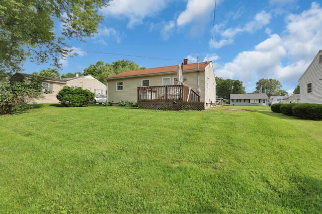 1270 Wetsell Ave, Lancaster, OH 43130 - rear view of property with a deck and a lawn