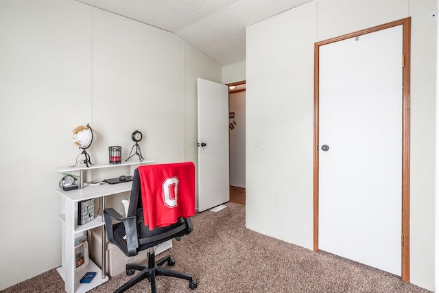 2389 Bluff Run Dr, Grove City, OH 43123 - carpeted home office with a textured ceiling
