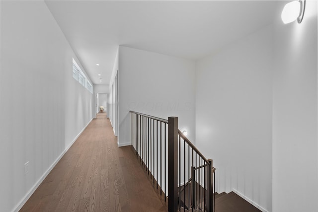 7931 Concord Rd, Johnstown, OH 43031 - hall featuring an upstairs landing, wood finished floors, and recessed lighting