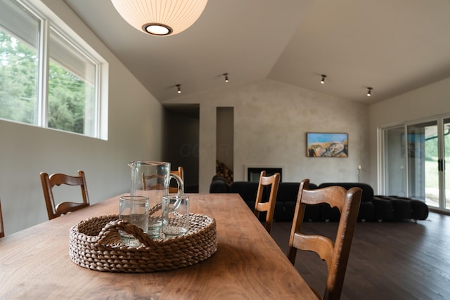 7931 Concord Rd, Johnstown, OH 43031 - dining space featuring lofted ceiling and wood finished floors