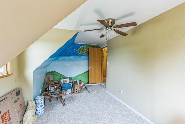 5971 Weaver Rd, Conneaut, OH 44030 - carpeted home office with a ceiling fan