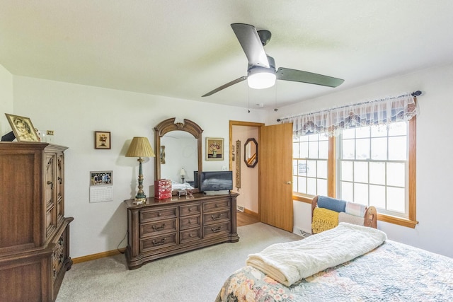 5971 Weaver Rd, Conneaut, OH 44030 - bedroom with light colored carpet and a ceiling fan