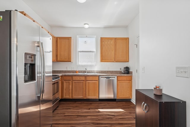 6213 Red Glare Dr Unit 290, Galloway, OH 43119 - kitchen featuring appliances with stainless steel finishes and dark wood-style floors