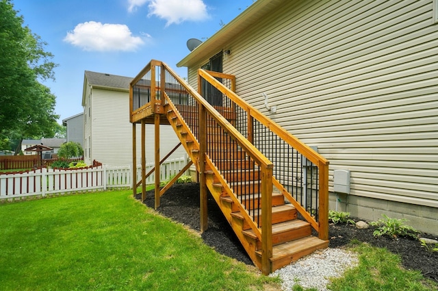 418 Broadview Ct, Pataskala, OH 43062 - view of jungle gym with stairway and a wooden deck