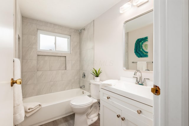 2142 Balford Sq W, Columbus, OH 43232 - full bathroom featuring vanity, shower / bathtub combination, and wood finished floors