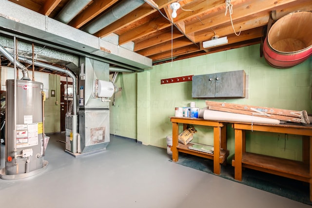2142 Balford Sq W, Columbus, OH 43232 - unfinished basement with gas water heater and heating unit