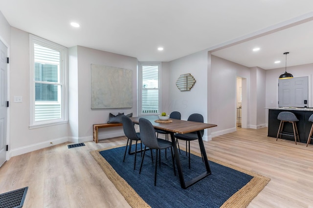 72 Avondale Ave, Columbus, OH 43222 - dining area featuring light wood-type flooring, plenty of natural light, and recessed lighting
