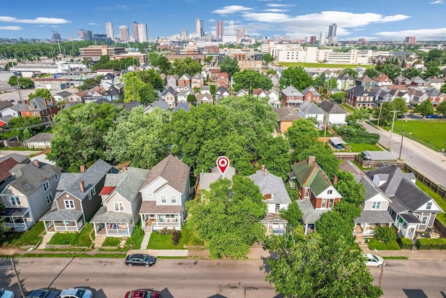 72 Avondale Ave, Columbus, OH 43222 - aerial perspective of suburban area featuring city skyline