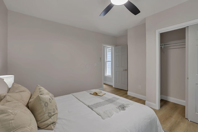72 Avondale Ave, Columbus, OH 43222 - bedroom featuring light wood finished floors, a closet, and a ceiling fan