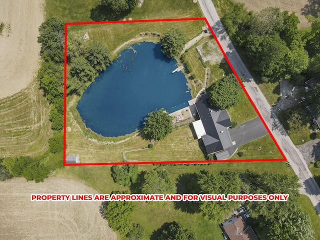 4476 Stiving Rd, Shelby, OH 44875 - aerial overview of property's location featuring a large body of water and property parcel outlined