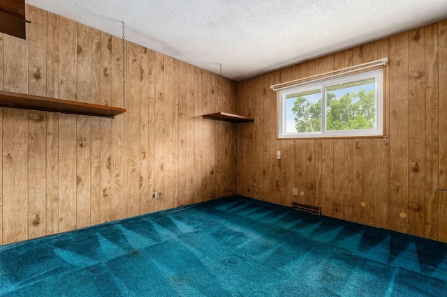5045 Labelle Dr, Columbus, OH 43232 - carpeted empty room with wood walls and a textured ceiling