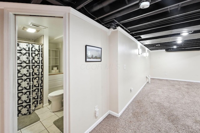 5191 Hialeah Ct, Columbus, OH 43221 - finished below grade area featuring carpet and baseboards