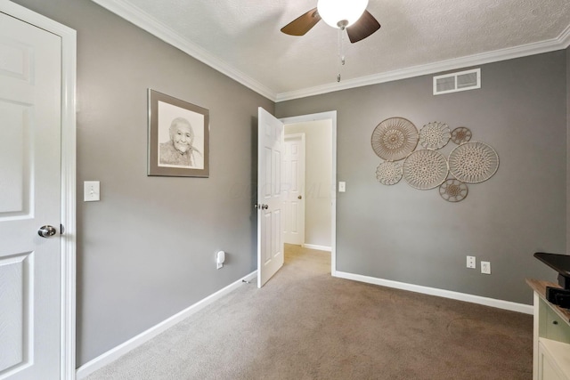 5191 Hialeah Ct, Columbus, OH 43221 - unfurnished office featuring carpet flooring, ornamental molding, a ceiling fan, and baseboards