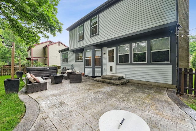 5191 Hialeah Ct, Columbus, OH 43221 - view of patio featuring outdoor lounge area and a hot tub