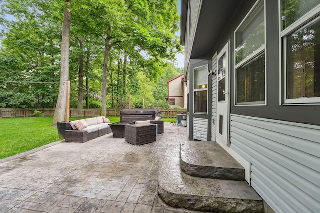 5191 Hialeah Ct, Columbus, OH 43221 - view of patio featuring a hot tub, outdoor lounge area, and central AC