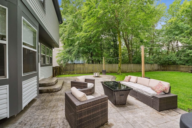 5191 Hialeah Ct, Columbus, OH 43221 - view of patio featuring outdoor lounge area and view of scattered trees