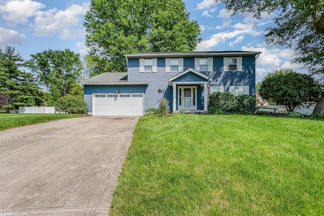 8732 Eastfield Ct, Pickerington, OH 43147 - view of front of house with concrete driveway, a front lawn, and a garage