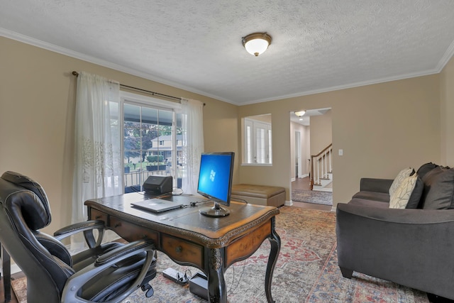 68 Nadine Pl N, Westerville, OH 43081 - office featuring ornamental molding and a textured ceiling