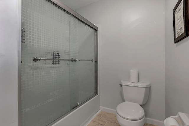 68 Nadine Pl N, Westerville, OH 43081 - bathroom featuring marble finish floors and shower / bath combination with glass door