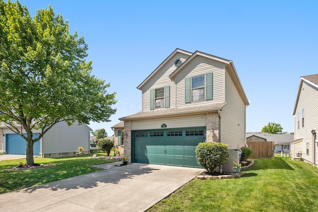 4686 Gilman Rd, Columbus, OH 43228 - traditional-style home featuring concrete driveway, a garage, and central AC unit