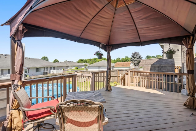 4686 Gilman Rd, Columbus, OH 43228 - deck with a gazebo, a residential view, and a swimming pool
