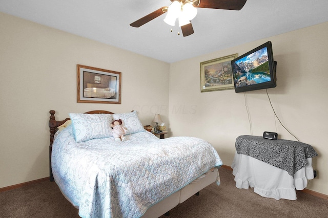 452 Samantha Cir Unit 10, London, OH 43140 - carpeted bedroom featuring a ceiling fan and baseboards