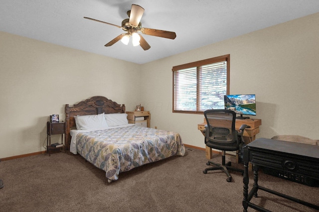 452 Samantha Cir Unit 10, London, OH 43140 - carpeted bedroom with baseboards and ceiling fan